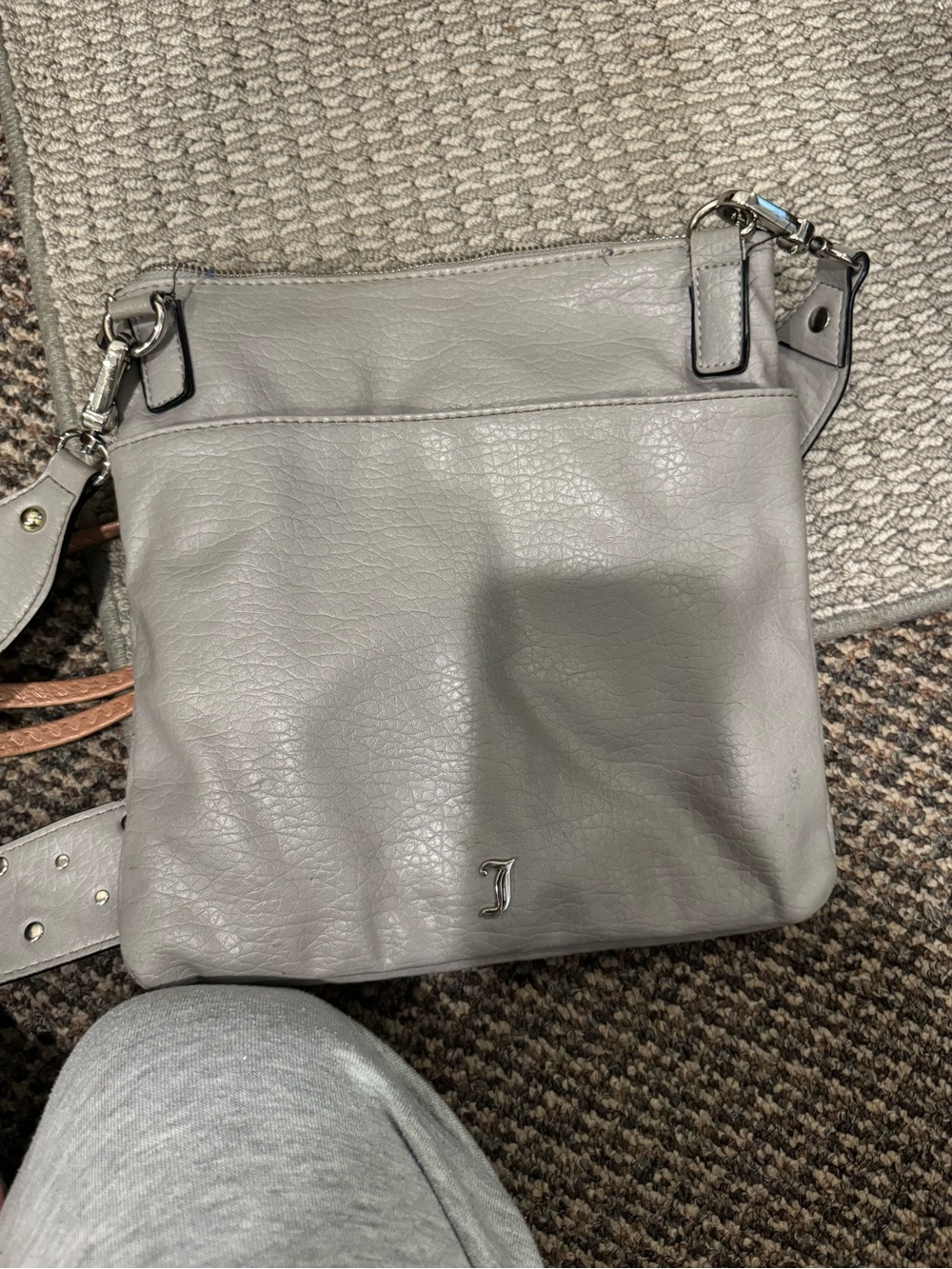 Juicy Couture Light Gray Leather Crossbody Bag